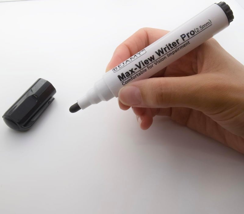 Bejamy (Bullet Tip-2.5mm, PACK of 12, Black Water-Based ink) Max-View Writer Pro Bold Writing Pen, Low Vision Assistive Writing Tool for Visual Impairment,Odorless,Non-Toxic,No Oil,Alcohol Free - Image 4